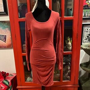 Express Terracotta Long Sleeve Dress